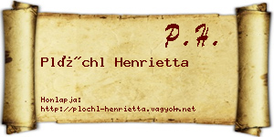 Plöchl Henrietta névjegykártya