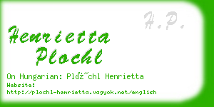 henrietta plochl business card